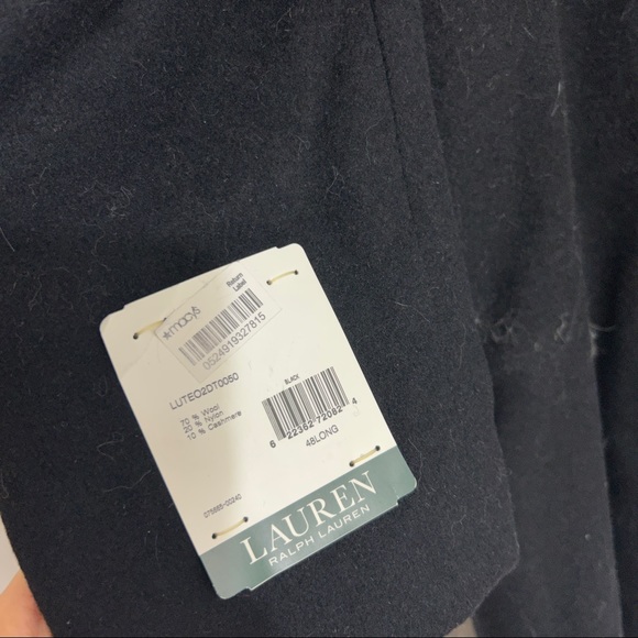 Ralph Lauren Black Wool Mixed Blend Trench Coat - Picture 9 of 12